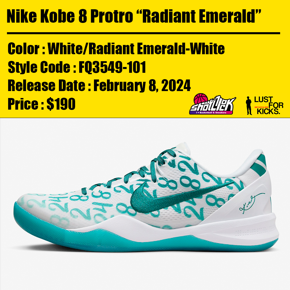 2024年2月8日発売Nike Kobe 8 Protro “Radiant Emerald” | Shot Clock