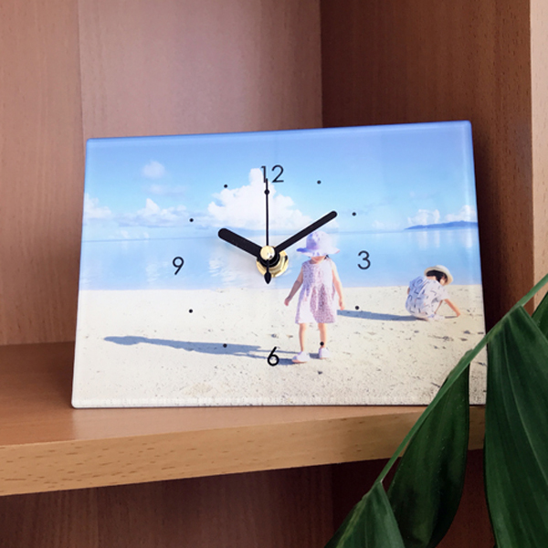 時計付きアクリルフォトフレーム 【M/120×170】 写真立て プリント込