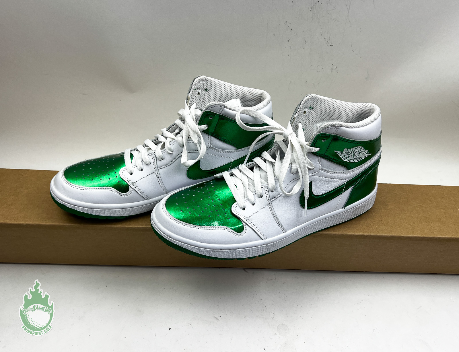 New Nike Air Jordan 1 High Golf 23 White/Pine Green Golf Shoes