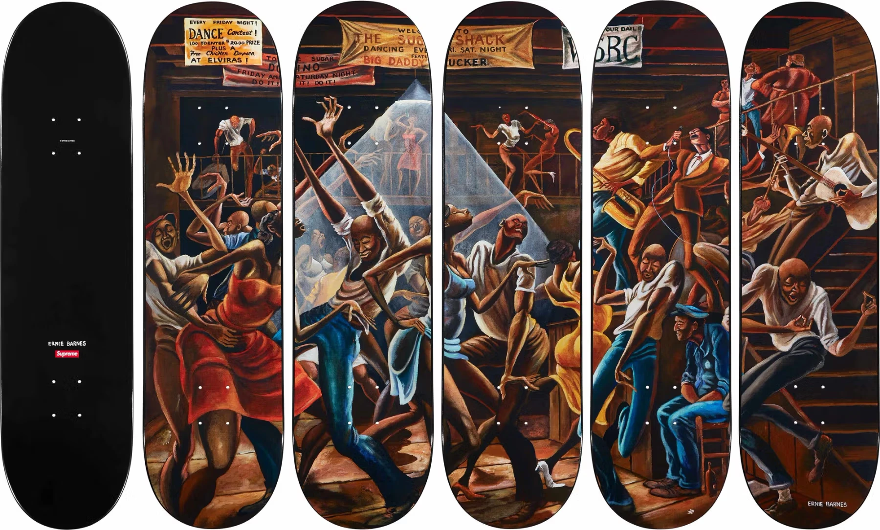 Supreme/Ernie Barnes Skateboard (Set of 5) | Supreme 25ss