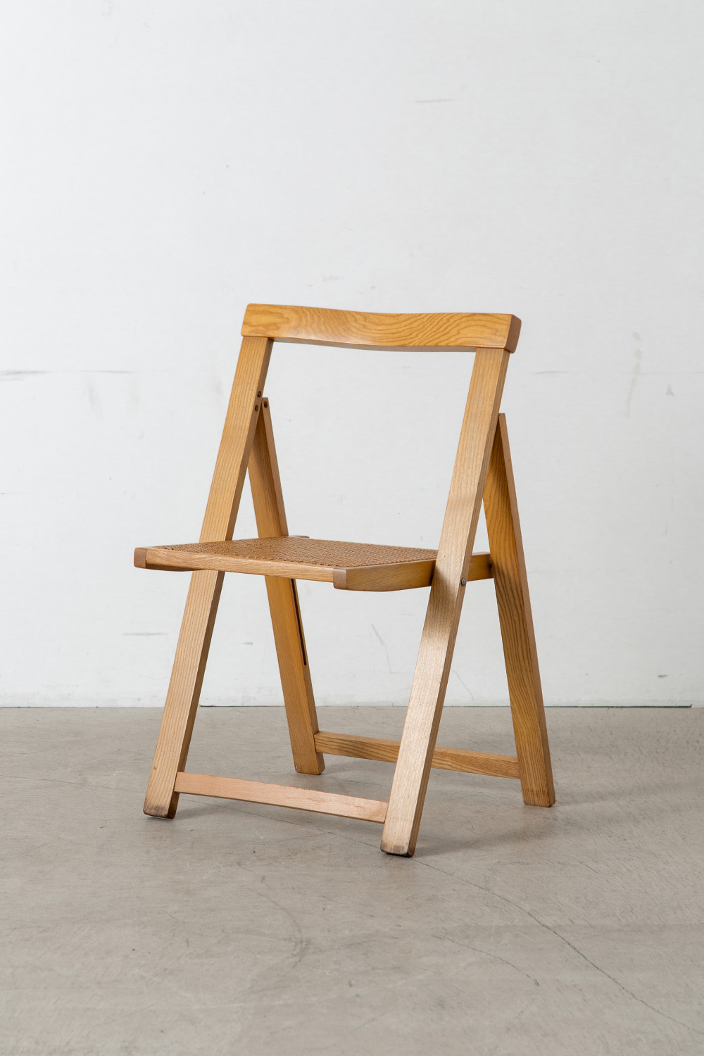 stoop | 'Trieste' Folding Chair by Aldo Jacober in Wood and Rattan