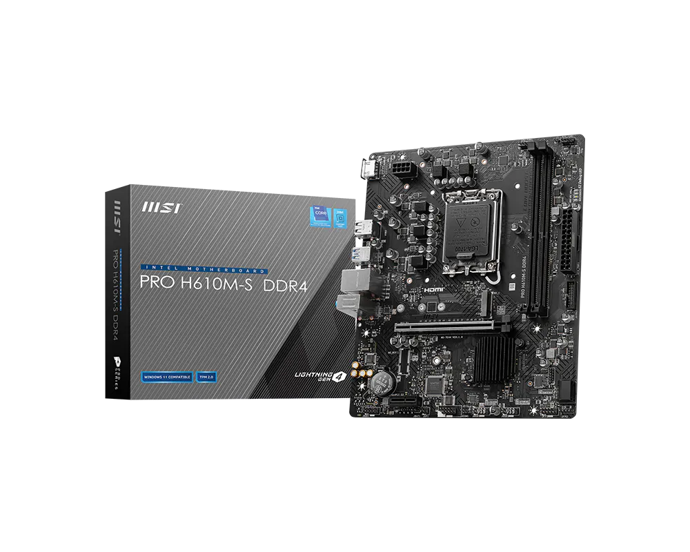 PRO H610M-S DDR4 Motherboard M-ATX - Intel 14th & 13th & 12th Gen