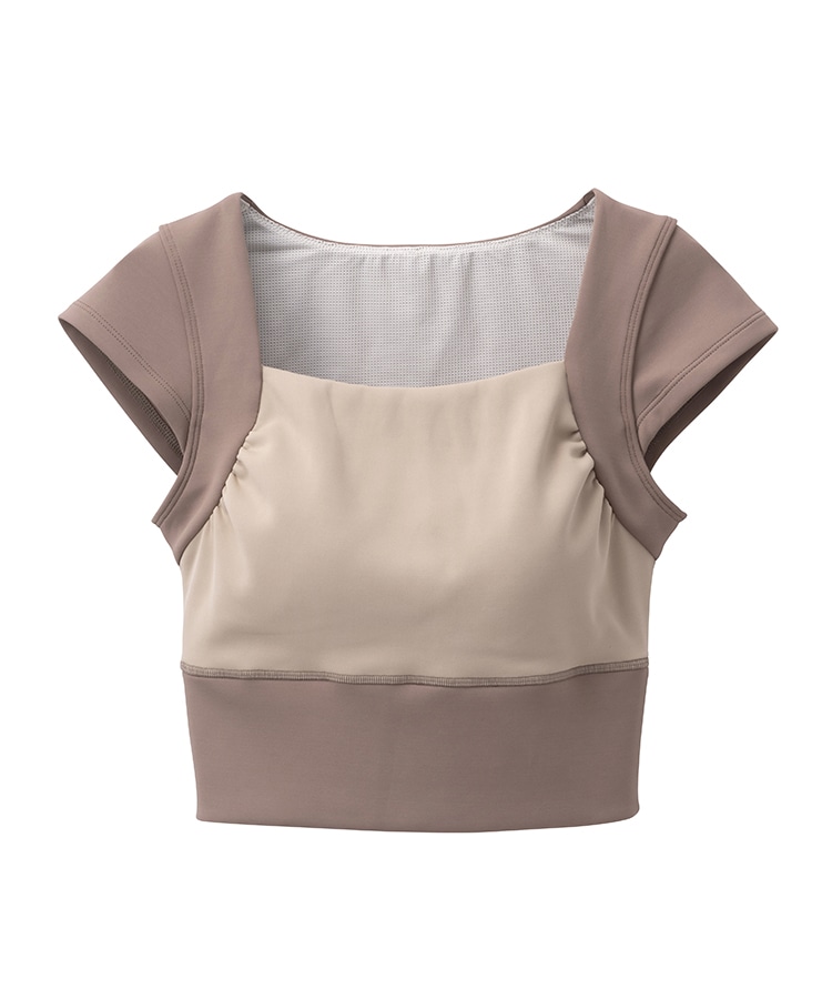 SUKALA】コンビカラーキャップスリーブトップス(XS・S・M・Lサイズ