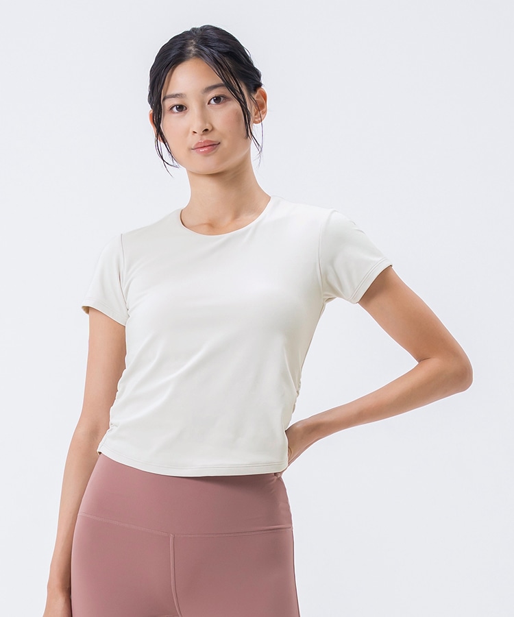 SUKALA】サイドギャザーカップ付きTee(S): ヨガウェアLAVA公式