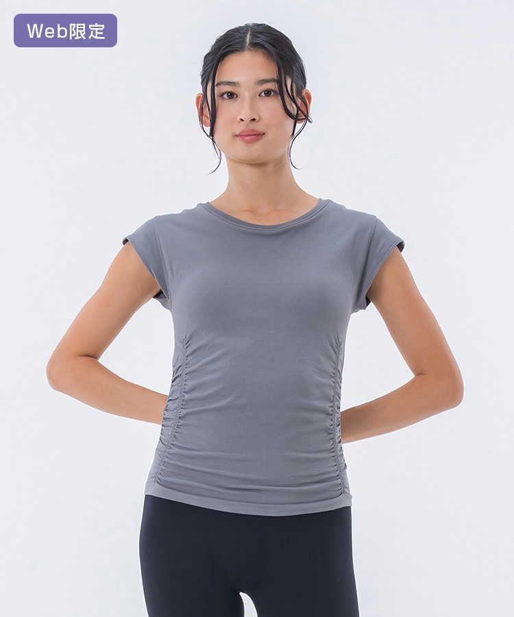 SUKALA】カップ付きエンハンスTee(S・Lサイズ チャコール・ホワイト