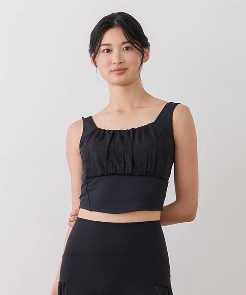 SUKALA】フラワーレースブラトップ(XS・Sサイズ ブラック・ブラウン