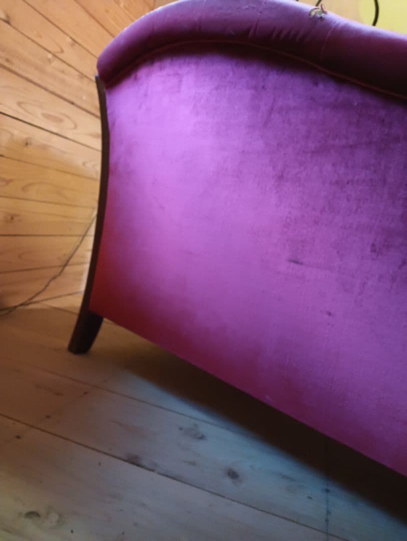 2-3人掛け ワインレッド ベルベットソファ 昭和ロマン - メルカリ