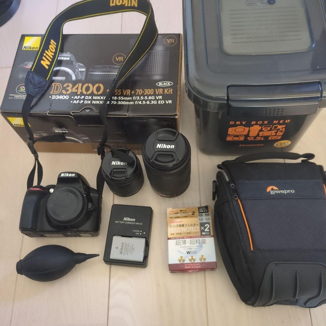 NikonD3400 一眼レフカメラ ダブルズームキット　ショット数5,525枚 Amazon | Nikon デジタル一眼レフカメラ D3400 ダブルズームキット