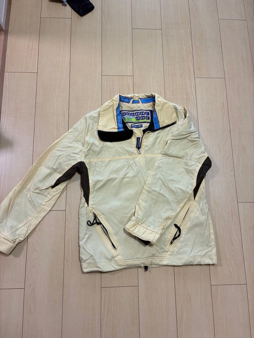 SQUARE ONE TORAYVELT ジャケット XS クリーム色 上下 ORCIVAL｜ブロードクロス ワッシャー ジップアップ セーラーカラー