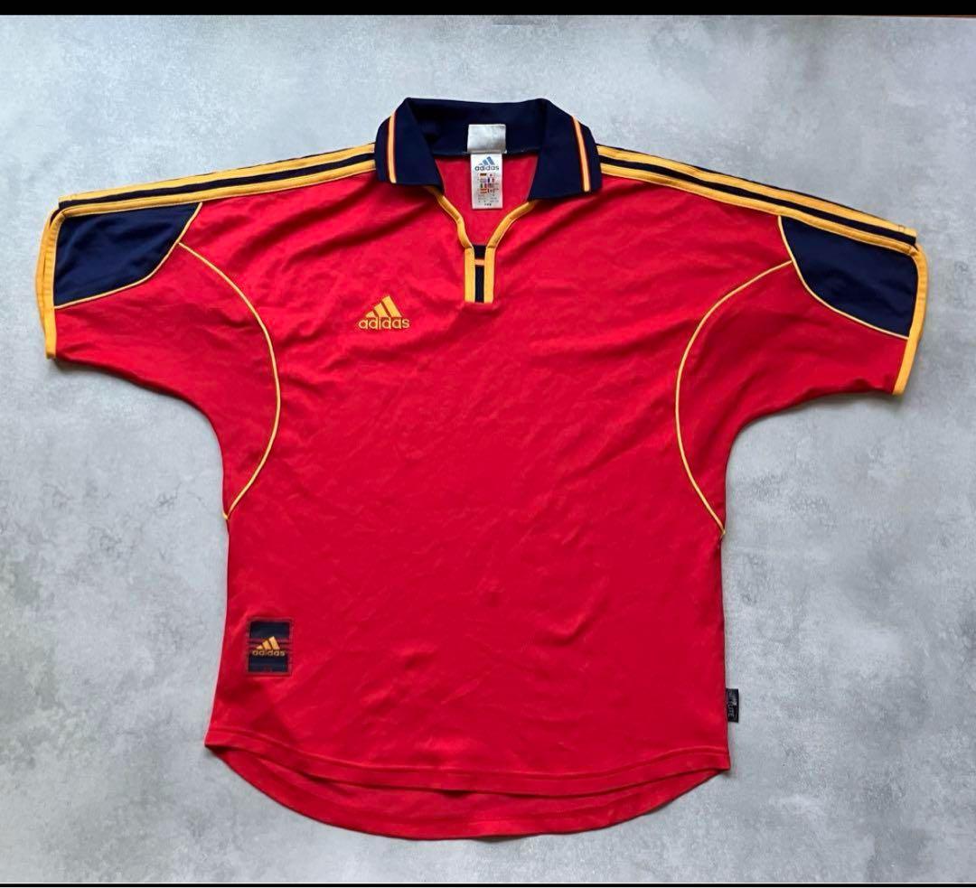 レア 90s スペイン代表 adidas ゲームシャツ 襟付き ヴィンテージ