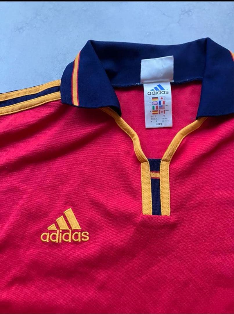 レア 90s スペイン代表 adidas ゲームシャツ 襟付き ヴィンテージ