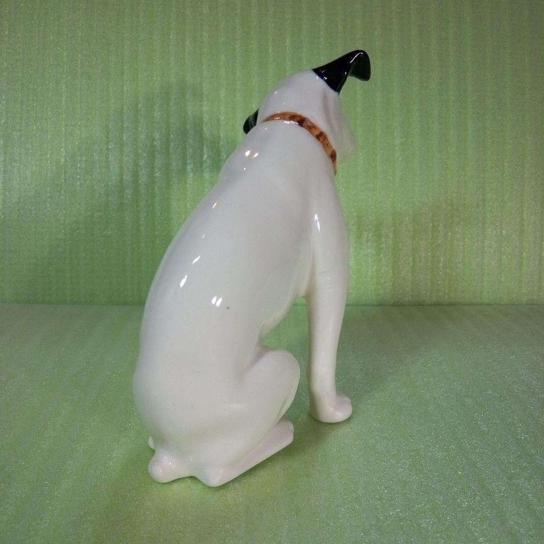 陶器だと思われる犬の置物 アンティーク調な犬の置物 白 WHITE DOG