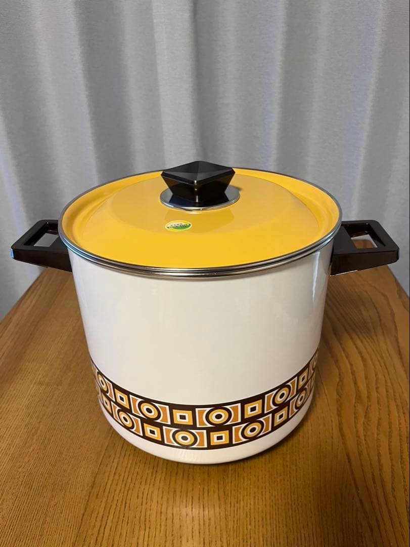 ホーロー　両手鍋　レトロ柄 ☆花柄ホーロー両手鍋2 - 昭和レトロ雑貨 古道具 アミックス レトロ