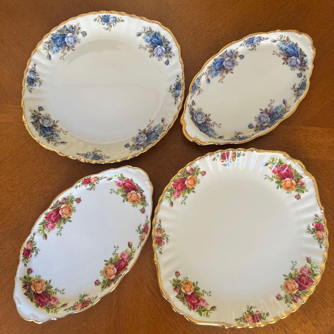 【美品】ロイヤルアルバート★ムーンライト＆オールドカントリーローズ★4枚セット ☆美品☆】ロイヤルアルバート オールドカントリーローズ & ムーン