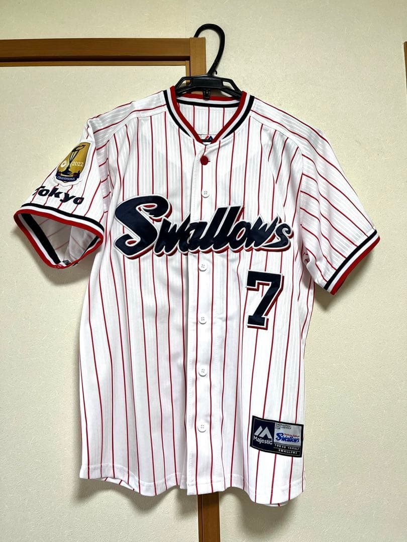 ヤクルトスワローズ 2022年優勝ワッペン付レプリカユニホーム 長岡秀樹