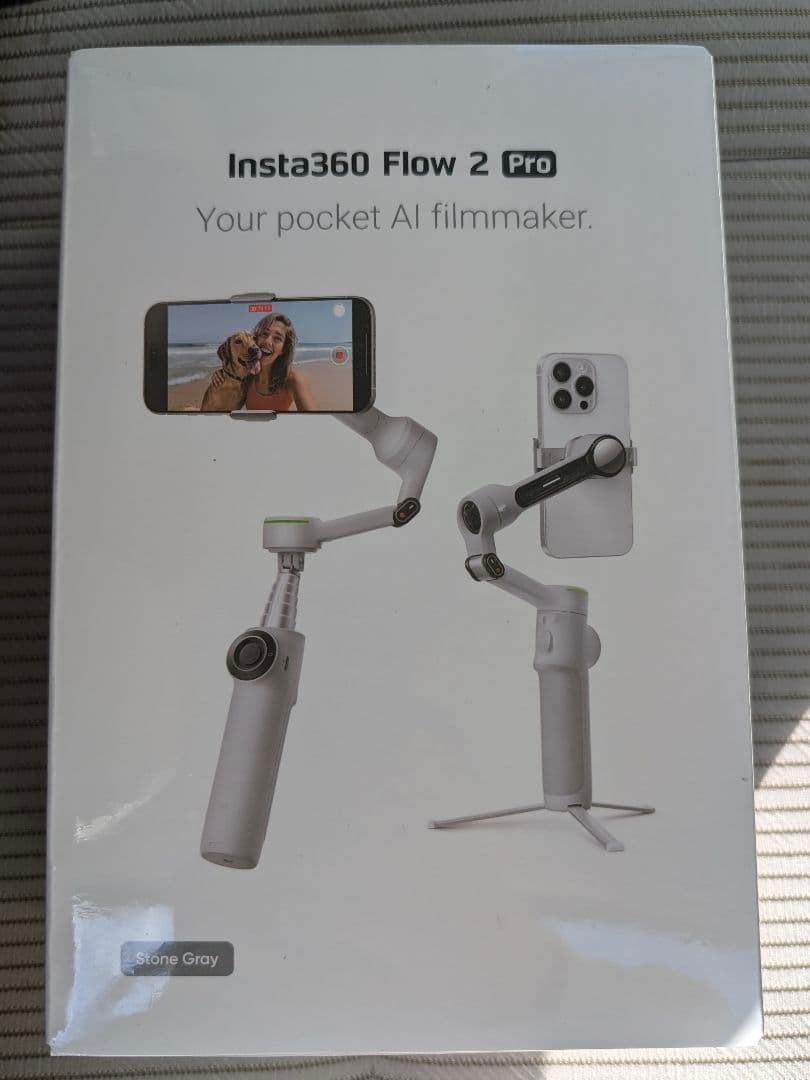 【新品未開封】Insta360 Flow 2 Pro スマホジンバル グレー Amazon | Insta360 Flow 2 Pro Mic キット（グレー）– 折りたたみ式AI