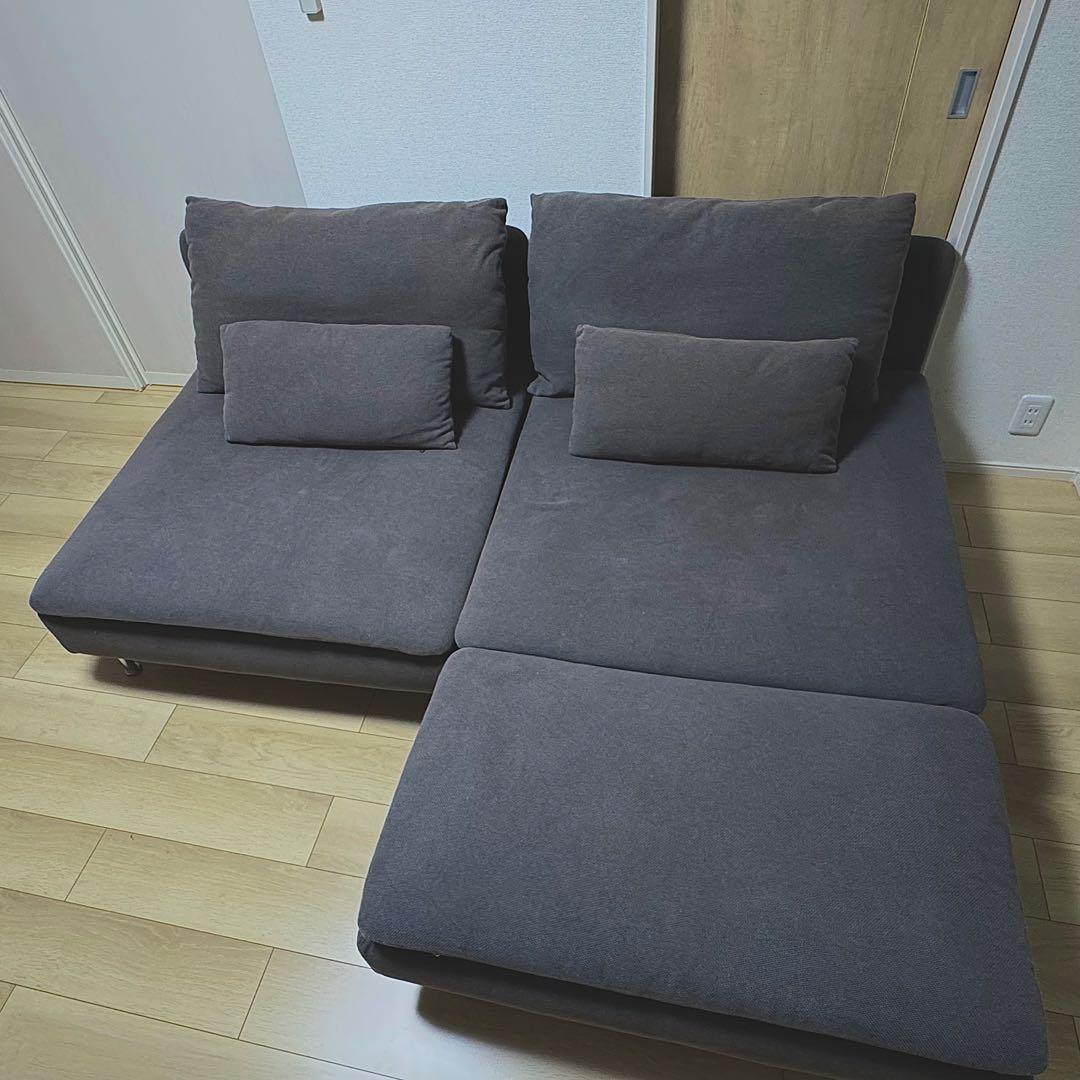 IKEA ソーデルハムン　2人掛けソファ＋寝椅子付き　グレー SÖDERHAMN ソーデルハムン 2人掛けソファ 寝椅子付き, トネルード
