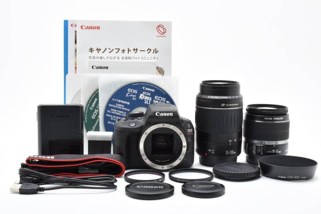 ■ 美品 ■ キャノン　Canon EOS Kiss X7 ダブルズーム 293 EOS キヤノン デジタル一眼 CANON Kiss X7 ホワイト ダブルズーム 中古