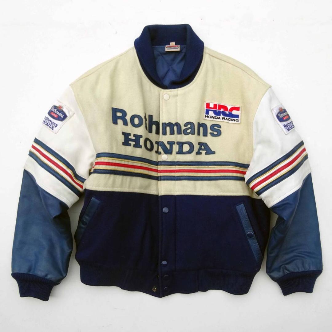 Rothmans HONDA ロスマンズ レーシング ホンダ切り替え革スタジャン