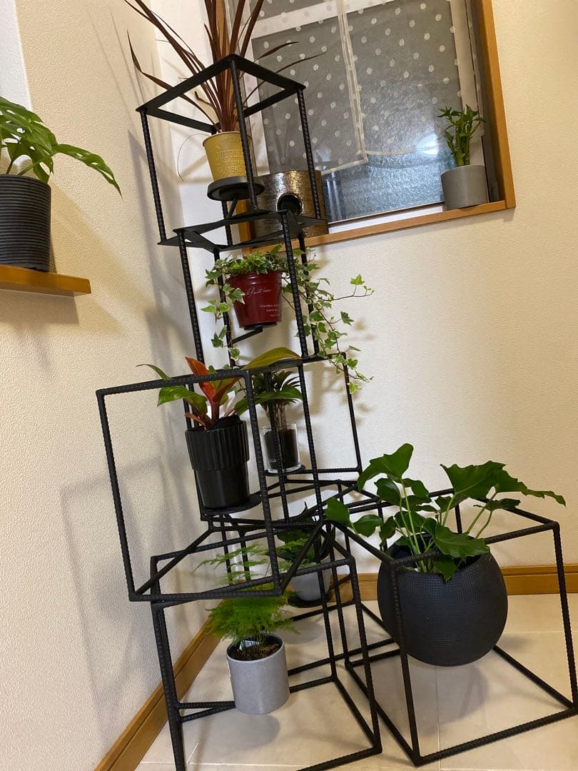 アイアン園芸ラック キューブBOX型 シェルフ棚