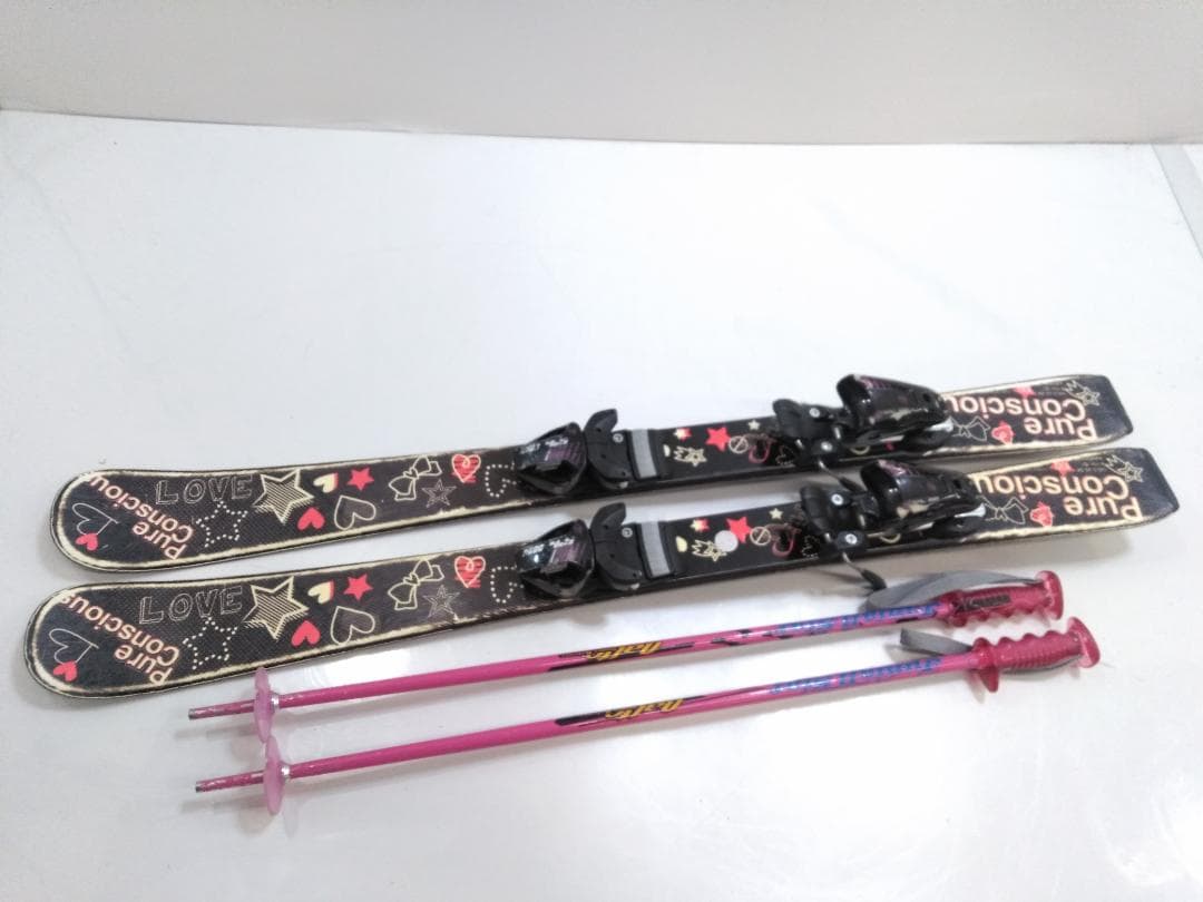 女の子 ジュニアスキー5点セット ピュアコンシャス 100cm 靴 20cm