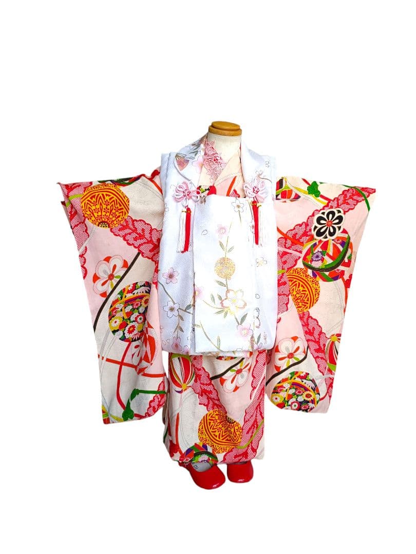 専用です　　アンティークベビーピンクの着物２着 soubien_zib153ok-3161