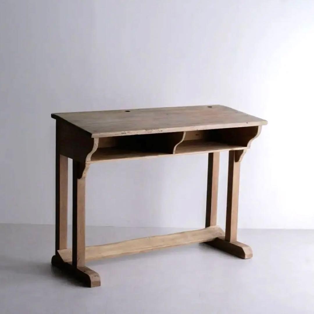 オーク材 フランス アンティークデスク 無垢材 プロカント 古家具 Amazon.co.jp: 古い楢材の5杯引き出し片袖机K773アンティーク家具