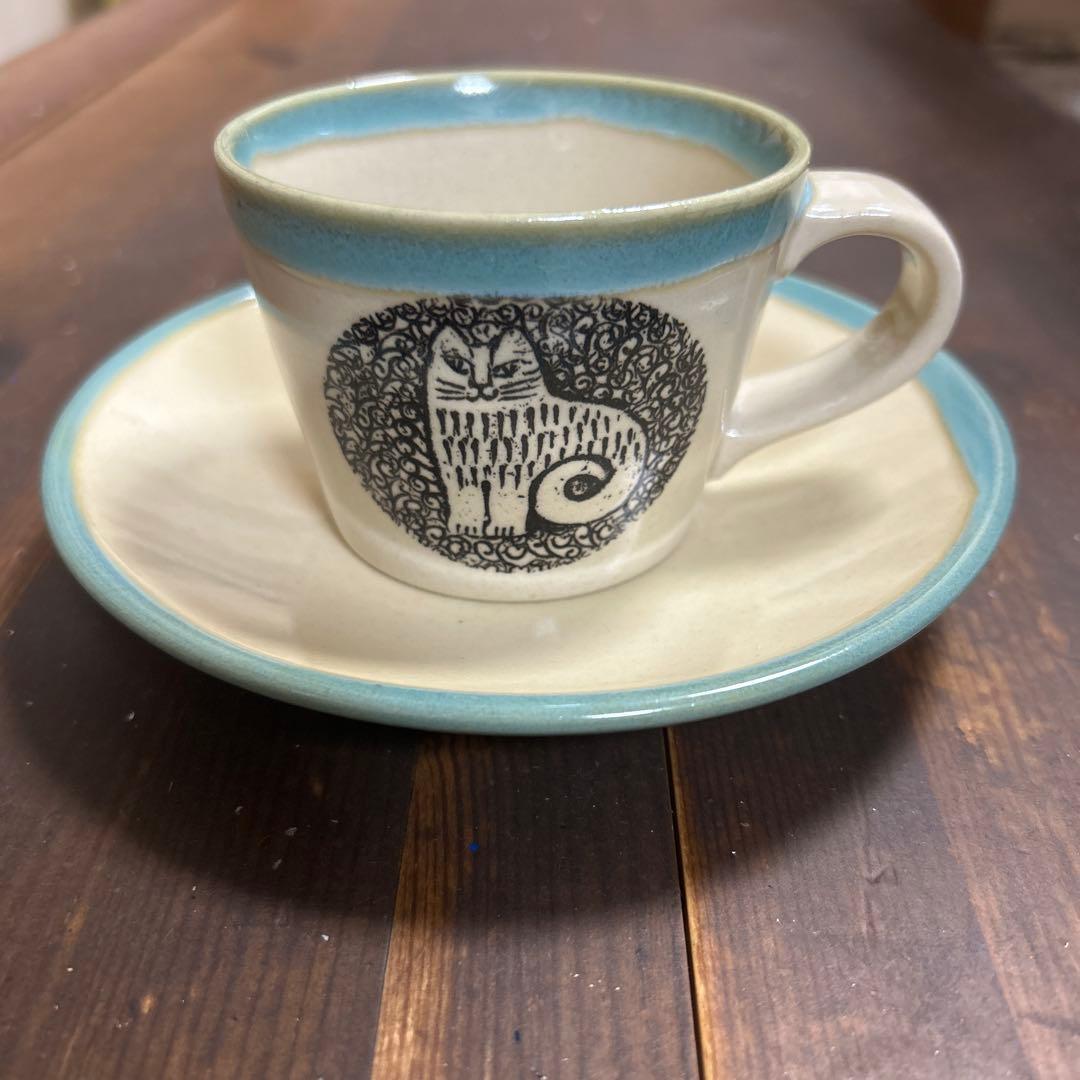 リサラーソン 益子焼 カップ＆ソーサー プレート 湯呑み 猫 鳥 ニナ