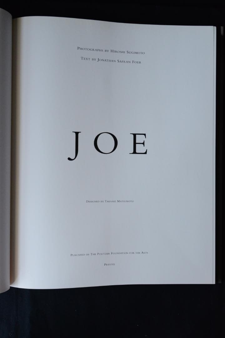 【Joe：Hiroshi Sugimoto】★新品・未読品・美本