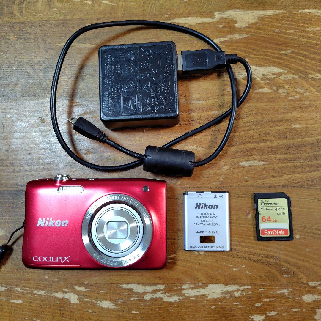Nikon COOLPIX S2900　バッテリー、充電ケーブル、SDカード付き Amazon | USB PCバッテリー充電器+データ同期ケーブルコードリードfor