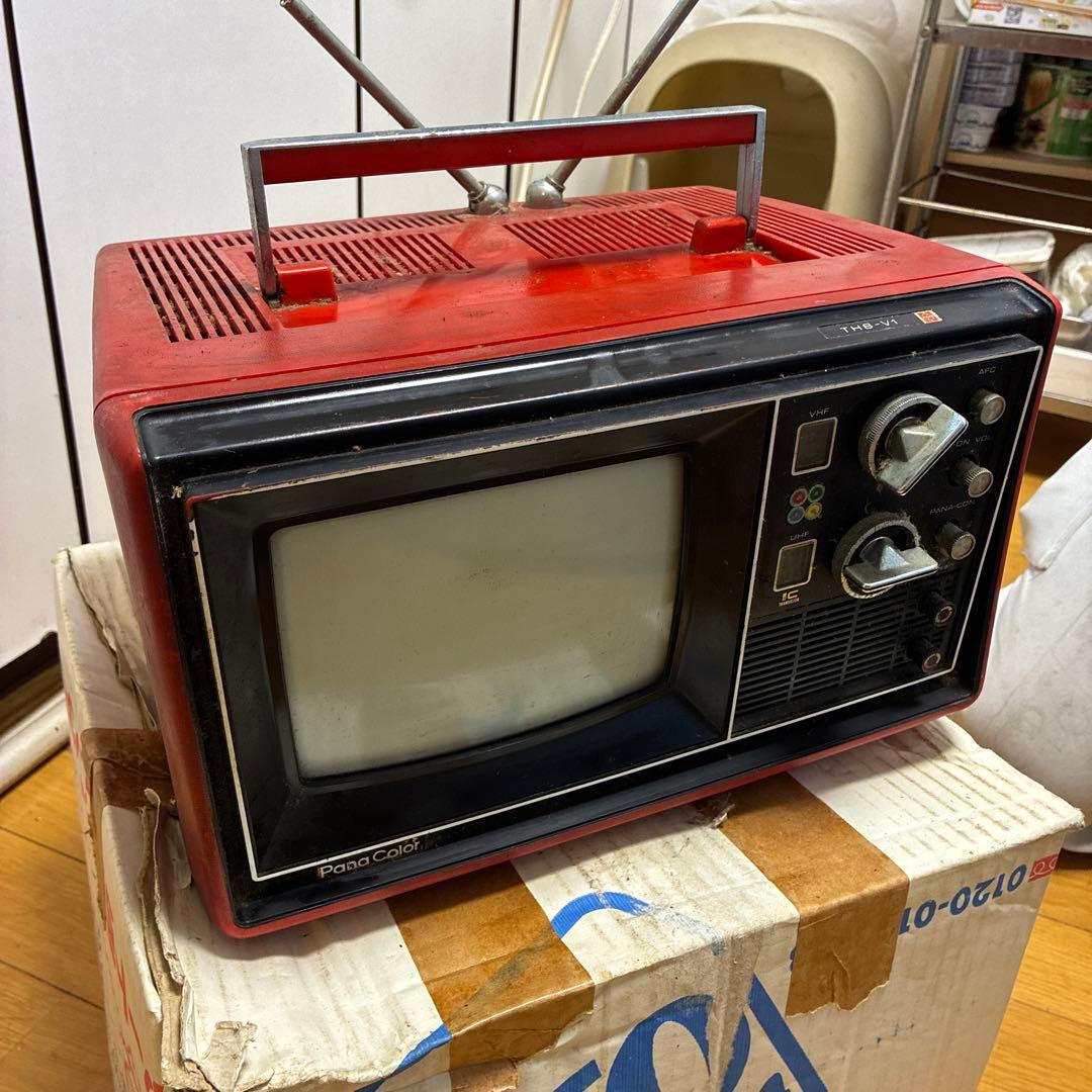 松下電器 TH8-V1 ブラウン管テレビ 赤 - メルカリ