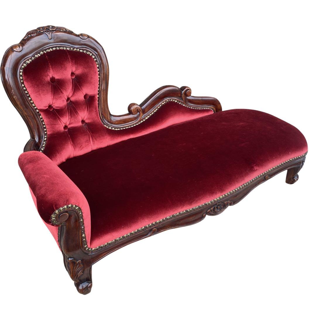 ロココ調 ベンチソファ キッズ用 ドール用 ペット用 ベルベット調