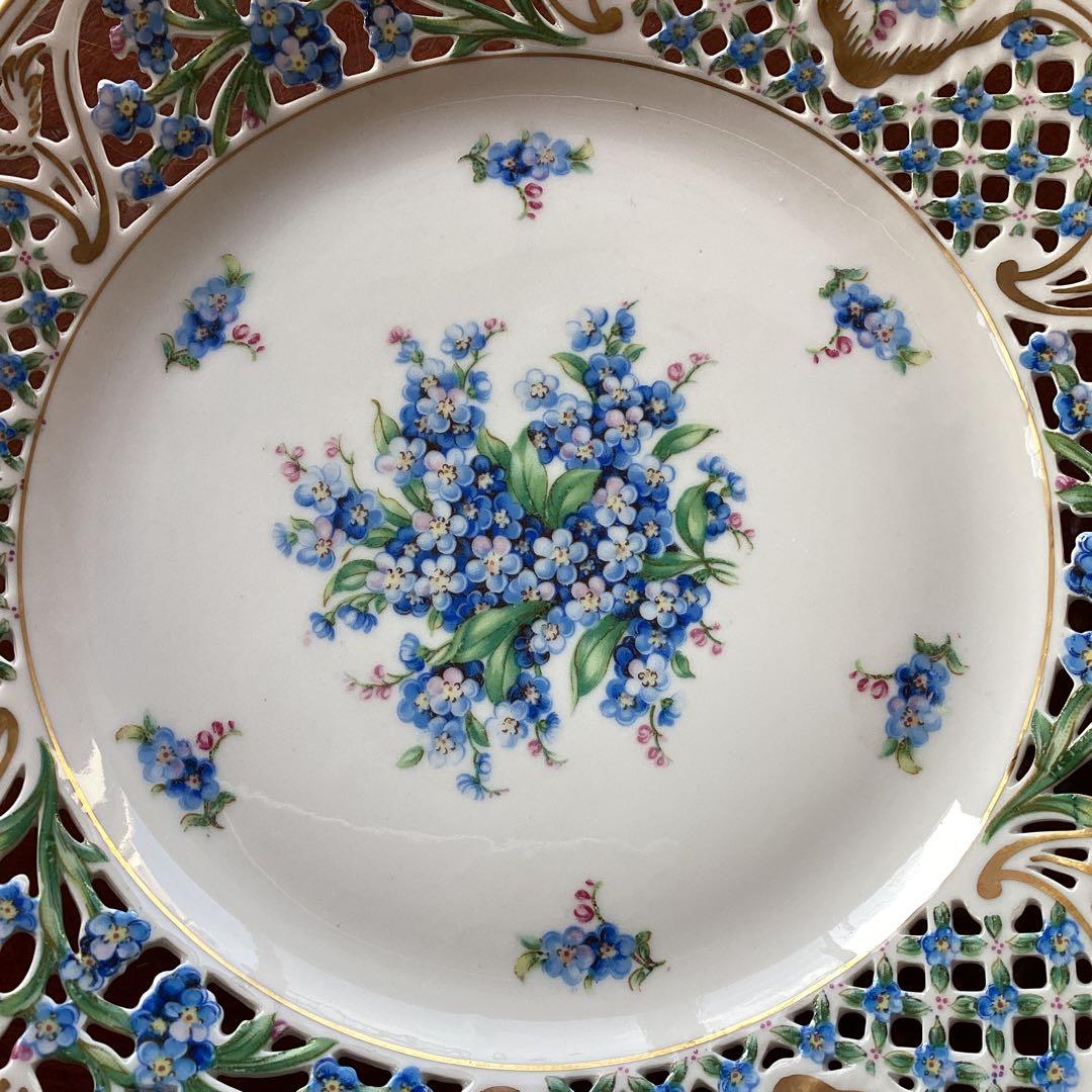 SCHUMANNBAVARIA 勿忘草24cmピアスプレートアンティーク《C》