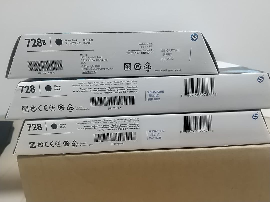 HP728インクカートリッジ8本 Amazon.co.jp: 日本HP HP728 インクカートリッジ シアン130ml F9J67A