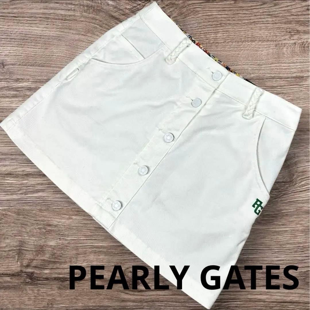 PEARLY GATES（パーリーゲイツ） 89 前ボタン スカート ホワイトS