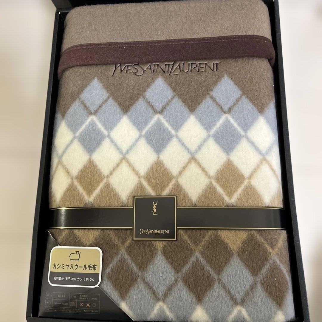 YVES SAINT LAURENT カシミヤ入り毛布 140x200cm - メルカリ