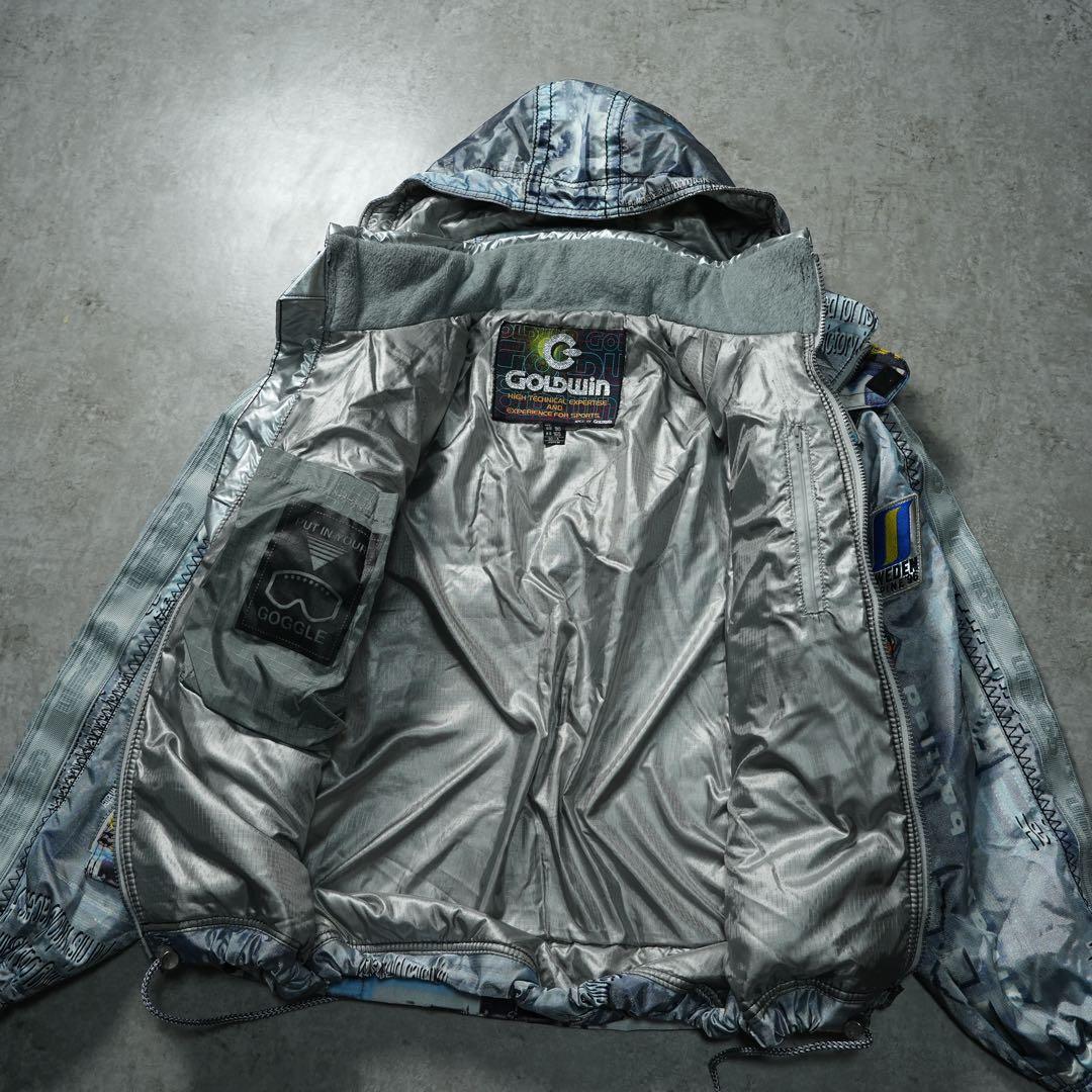 90s GOLDWIN archive 中綿ナイロンジャケット 短丈 シルバー - メルカリ