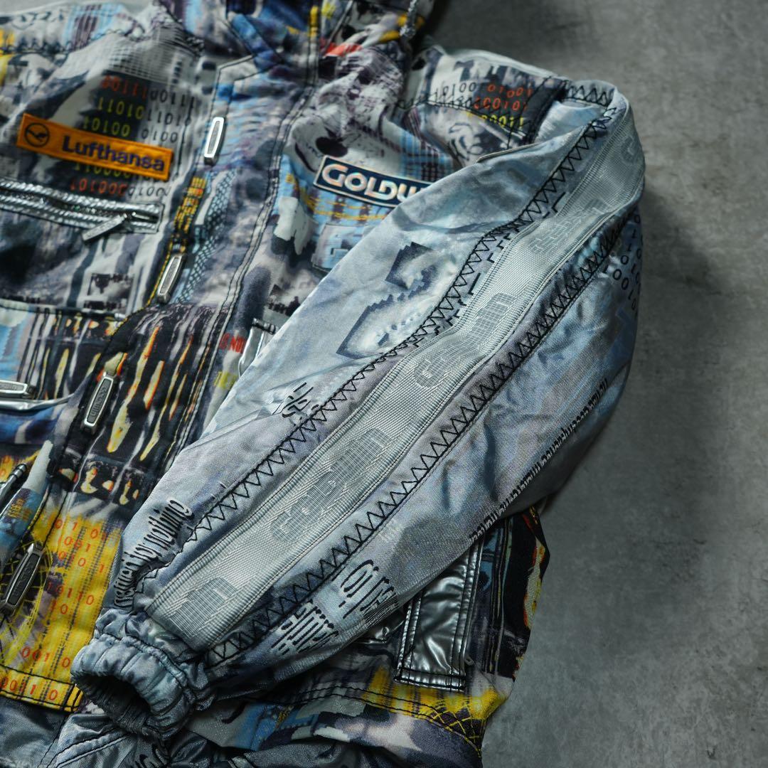 90s GOLDWIN archive 中綿ナイロンジャケット 短丈 シルバー - メルカリ