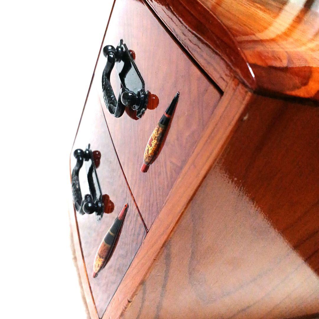 銘木 タナゴ小道具箱 極小箪笥 小物入 タナゴ竿 ハエ竿 渓流竿 和竿