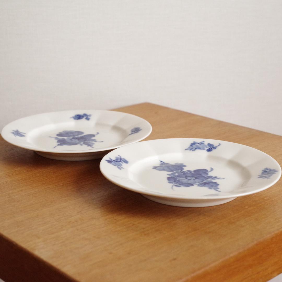 15.8cm アンギュラー ロイヤルコペンハーゲン ブルーフラワー プレート