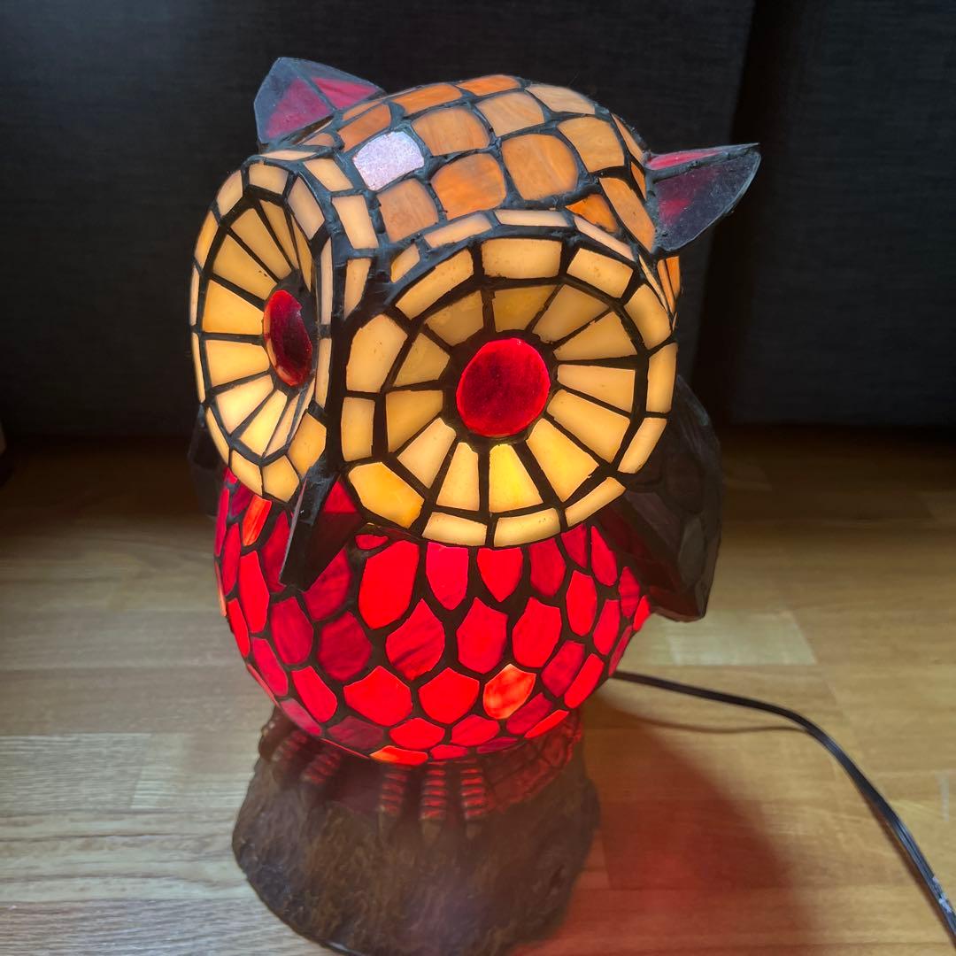 K29 ふくろう ステンドグラス 室内照明ランプ　アンティーク 楽天市場】フクロウ ステンドグラス ランプの通販