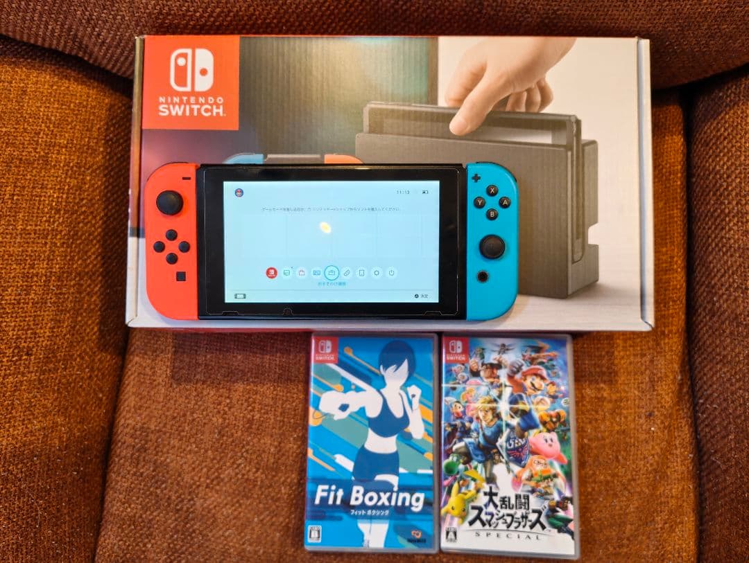 Nintendo Switch ネオンブルー/ネオンレッド 本体 + ゲーム2本 Nintendo Switch 送料込 Switch本体 Joy-Con(L)ネオンブルー/(R)ネオン