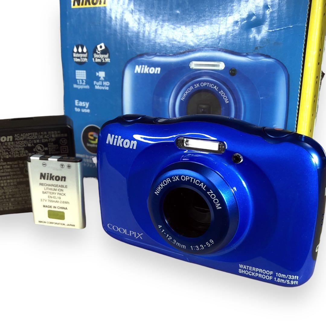 【美品】Nikon COOLPIX W100 デジタルカメラ　ブルー　コンデジ Amazon | Nikon デジタルカメラ COOLPIX W100 防水 W100BL