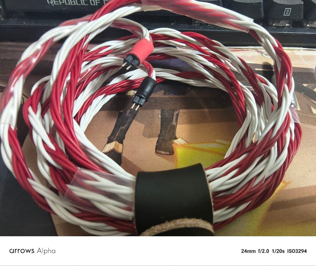 自作のイヤホンケーブル 2pin 4.4mm