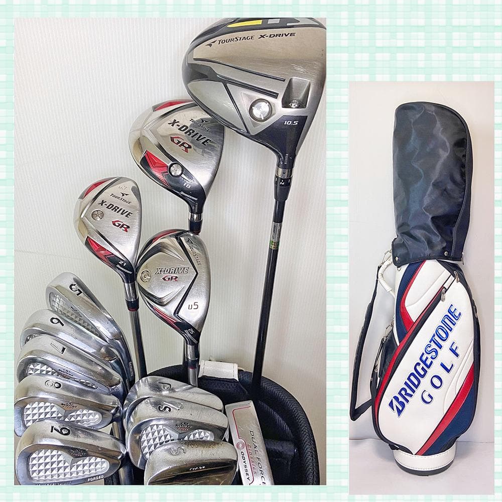 646/メンズ☆BRIDGESTONE他13本 初～中級者ゴルフクラブフルセット 👠
