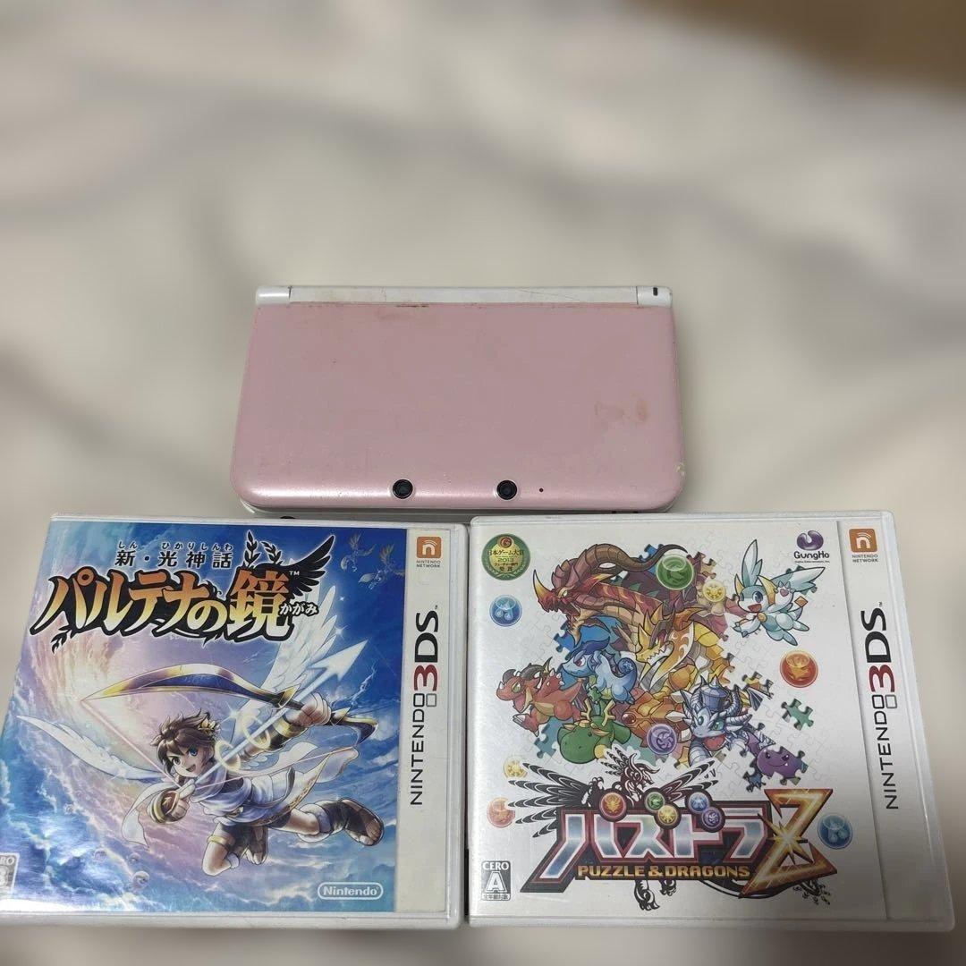 ニンテンドー3DS LL ピンクxホワイト＆ソフト付 - メルカリ