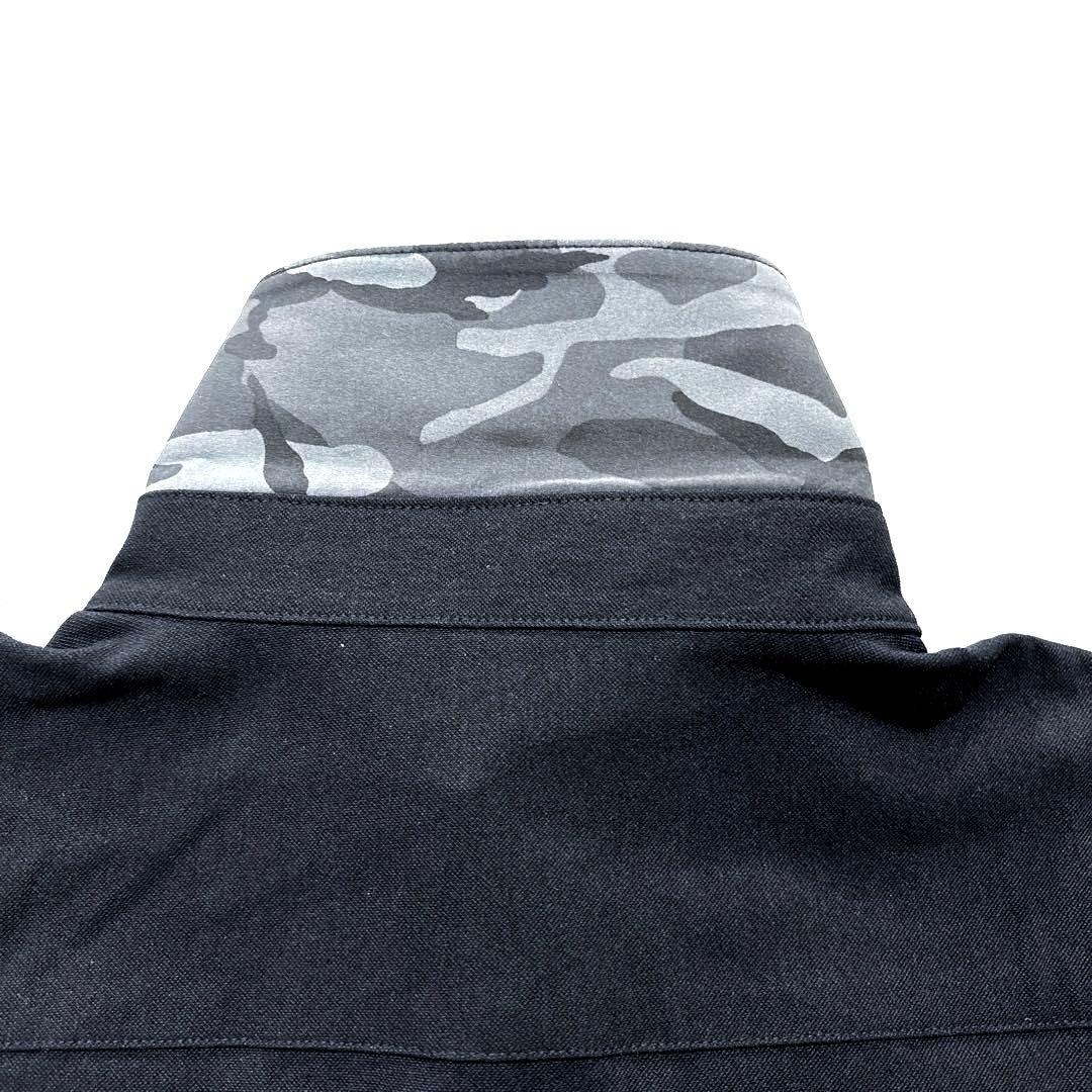 未使用品❗️TFW49 半袖ポロシャツ ブラック サイズ3 S程度 カモフラ襟