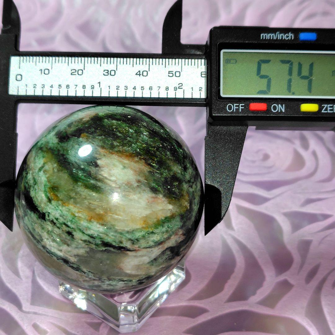 激レア 天然石✨桜瑪瑙 グリーンマイカ共生✨キラキラ スフィア - メルカリ