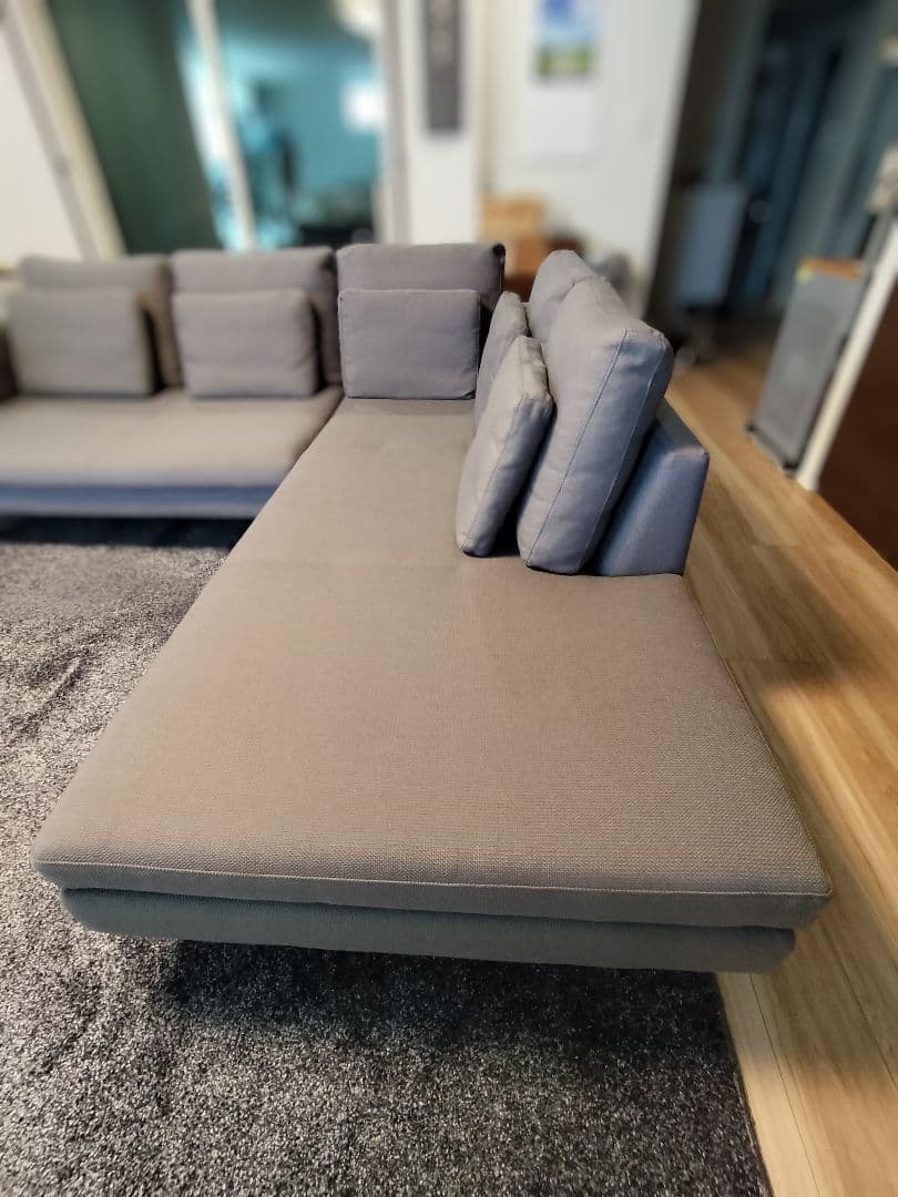 mittiさん専用　カウチソファ右側 カウチソファ 向って右カウチ「ルーニー SD-344」幅222cm 半革キャメル