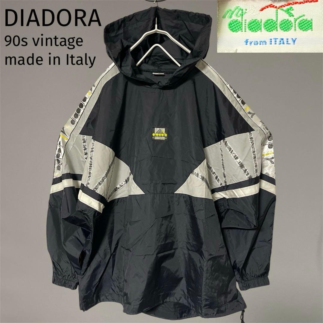 90s ヴィンテージ DIADORA ディアドラ サイドライン ナイロンパーカー